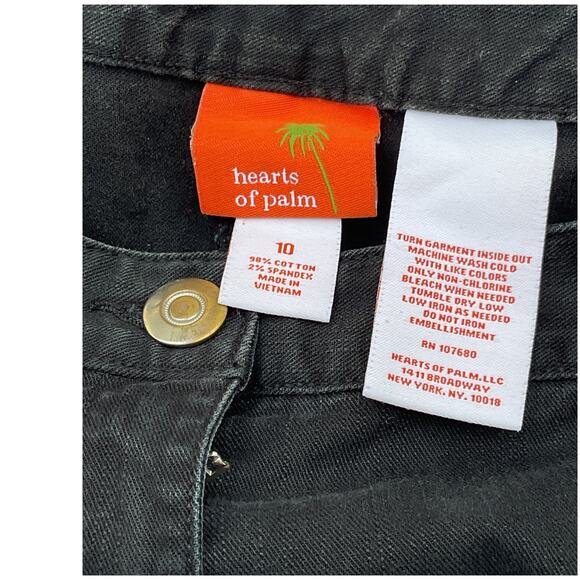 HEARTS OF PALM, SIZE 10, BLACK DENIM CAPRI WITH EMBELLISH - Picture 4 of 4